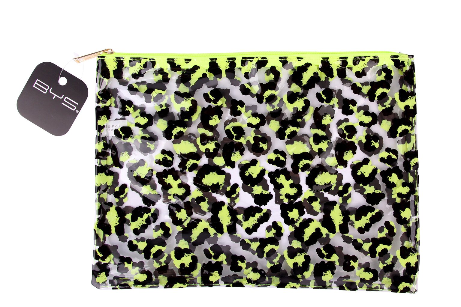 Kosmeetikakott Bys Gone Wild, Leopard Print Clear Neon Lime/Black hind ja info | Meigikotid, lauapeeglid | kaup24.ee