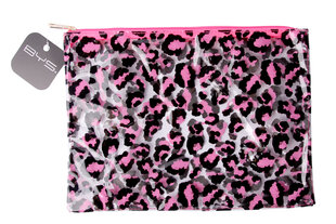 Kosmeetikakott Bys Gone Wild, Leopard Print Clear Neon Pink/Black hind ja info | Meigikotid, lauapeeglid | kaup24.ee