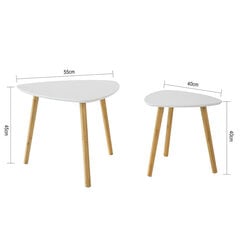 Комплект из двух столиков SoBuy FBT74-W, белый/коричневый цена и информация | Журнальные столики | kaup24.ee