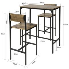 Söögitoa komplekt SoBuy OGT03-XL, pruun/must hind ja info | Söögilauakomplektid | kaup24.ee