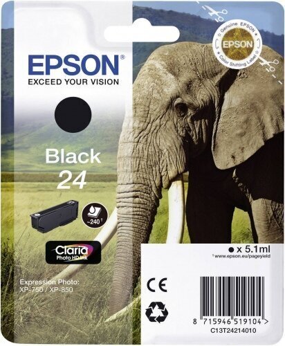 Tindikassett Epson T2421 (C13T24214012), must цена и информация | Tindiprinteri kassetid | kaup24.ee