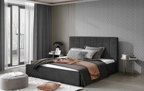 Кровать NORE Audrey 04, 160x200 см, темно-серая цена и информация | Кровати | kaup24.ee