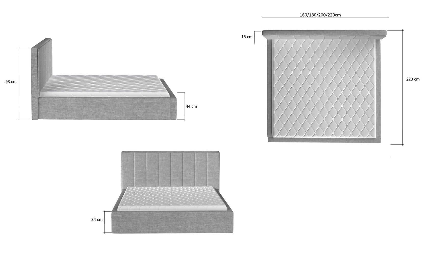 Voodi NORE Audrey 13, 180x200cm, kollane hind ja info | Voodid | kaup24.ee