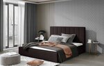 Кровать NORE Audrey 09, 200x200 см, темно-коричневая