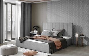 Кровать NORE Audrey 12, 200x200 см, светло-серая цена и информация | Кровати | kaup24.ee