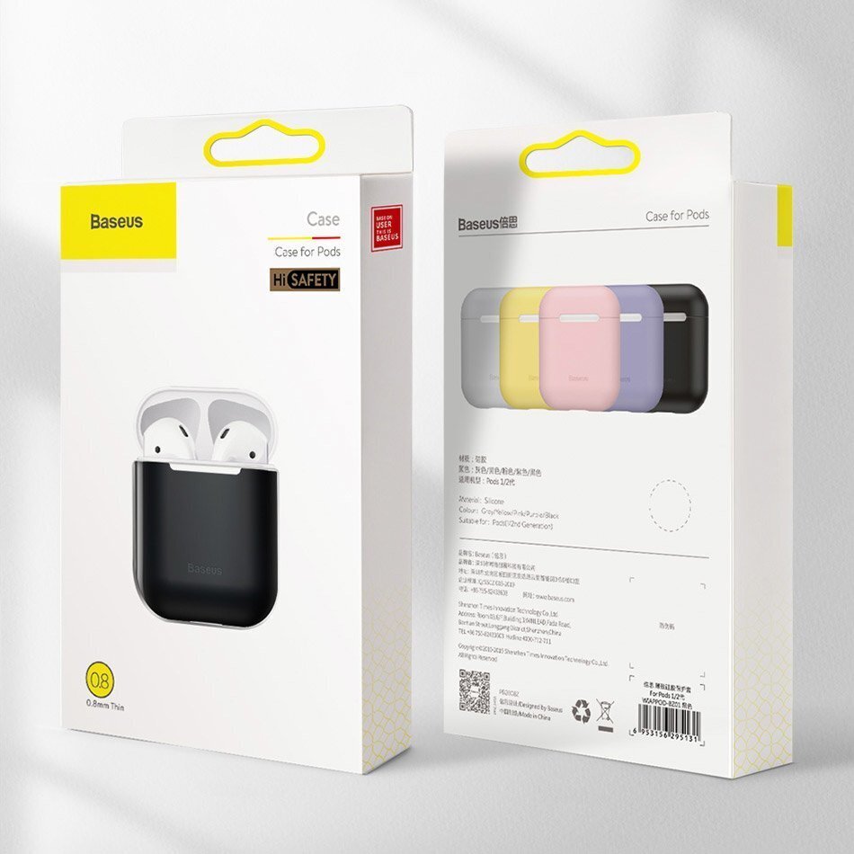 Baseus Super Thin Silica Gel Case AirPods 1/2 hind ja info | Kõrvaklappide tarvikud | kaup24.ee