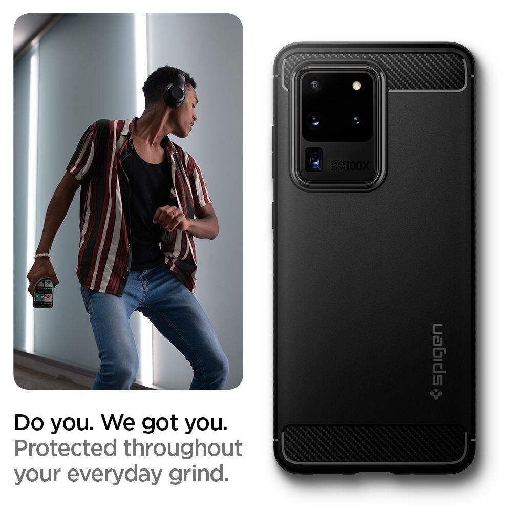 Spigen Rugged Armor Galaxy S20 Ultra Matte Black цена и информация | Telefoni kaaned, ümbrised | kaup24.ee