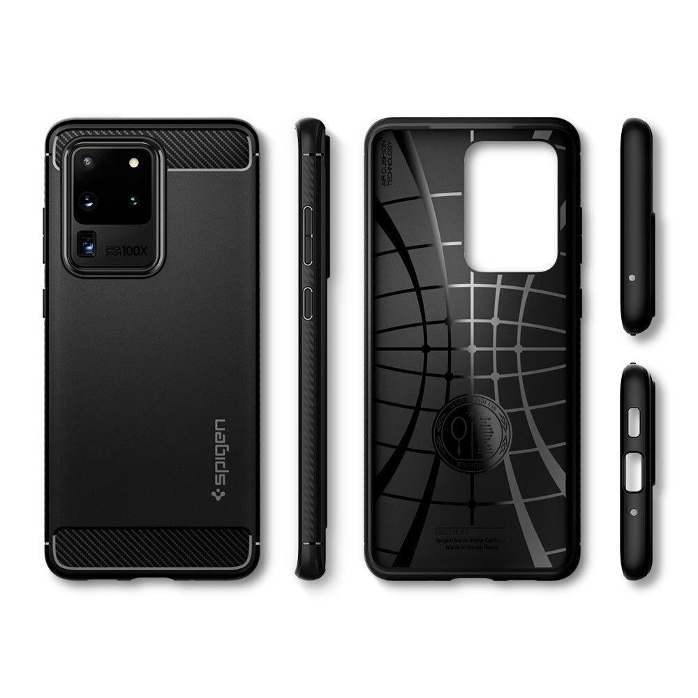 Spigen Rugged Armor Galaxy S20 Ultra Matte Black цена и информация | Telefoni kaaned, ümbrised | kaup24.ee