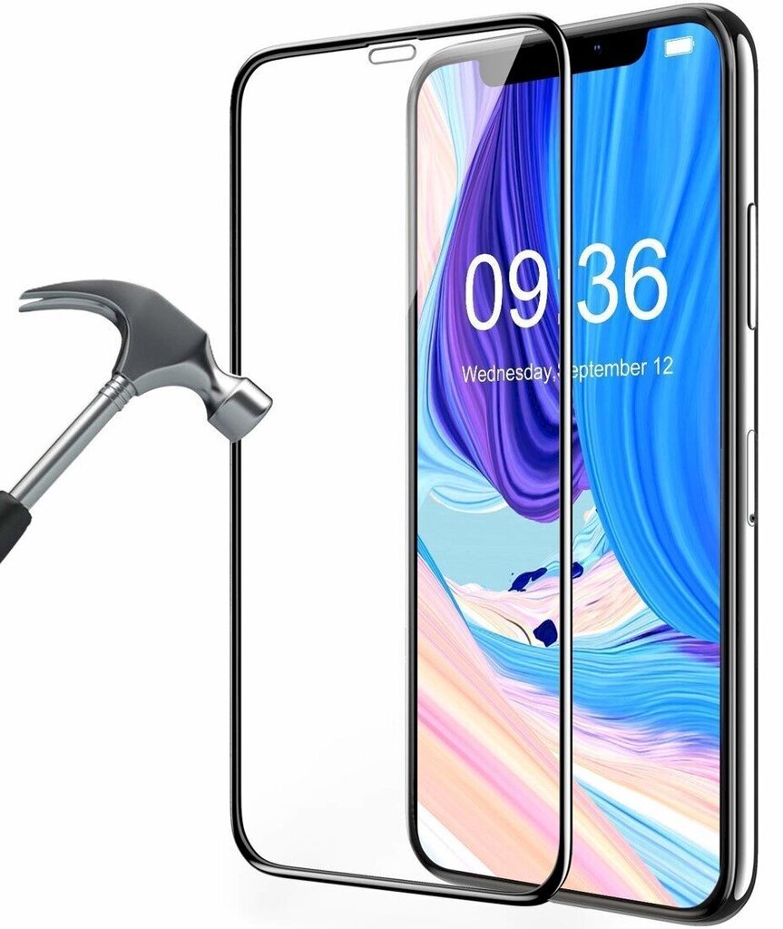 Karastatud klaas 9D raamiga Apple iPhone XR / iPhone 11 must hind ja info | Ekraani kaitsekiled | kaup24.ee