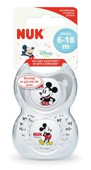 Silikoonist lutt NUK Mickey, 6-18 kuud, 2 tk. hind ja info | NUK Lapsed ja imikud | kaup24.ee