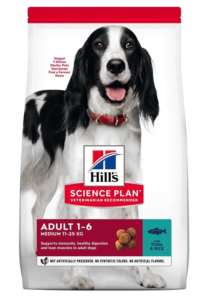 Hill's Sience Plan Medium Adult kuivtoit koertele tuunikala ja riisiga, 2,5 kg цена и информация | Kuivtoit koertele | kaup24.ee