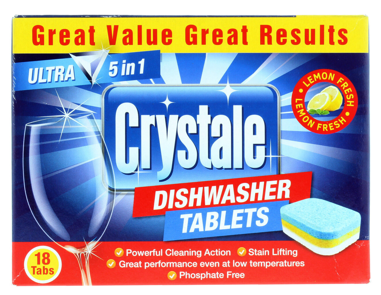 Nõudepesumasina tabletid Crystale 5 in 1, 18 tk. hind ja info | Nõudepesuvahendid | kaup24.ee