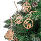 Puidust jõuluehted jõulupuule, 9 tk hind ja info | Kuuseehted | kaup24.ee