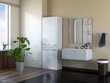 Kõrge vannitoakapp pesukorviga NORE DD 2K, läikiv valge цена и информация | Vannitoakapid | kaup24.ee