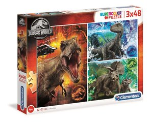 Головоломка Clementoni Super Color Jurassic World 3x48 д. цена и информация | Пазлы | kaup24.ee