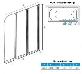 Mobiilne vanni klaassein Ambition 3 hind ja info | Besco Sanitaartehnika, remont, küte | kaup24.ee