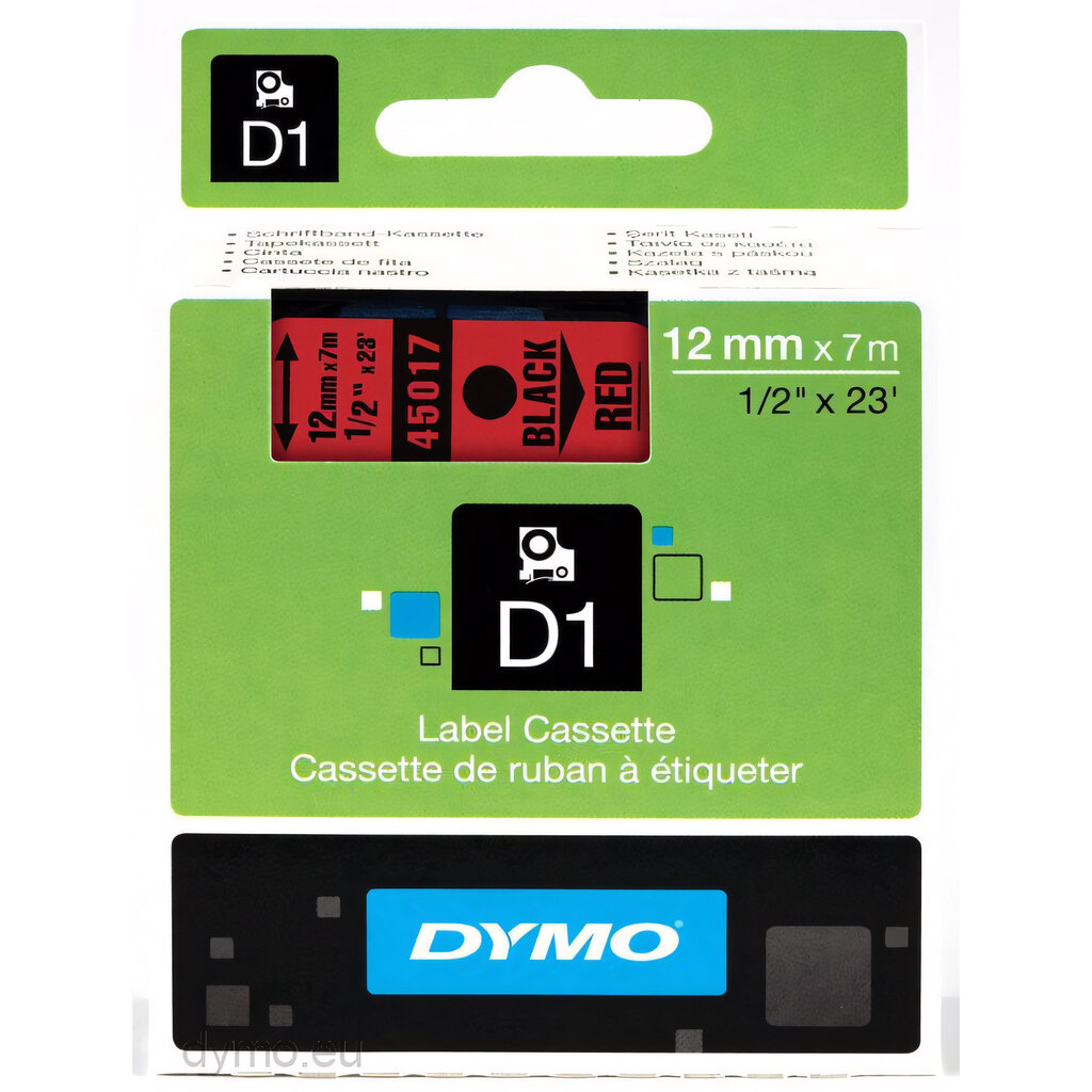 Dymo lint D1 12mmx7m must/pun. 45017/5 hind ja info | Printeritarvikud | kaup24.ee