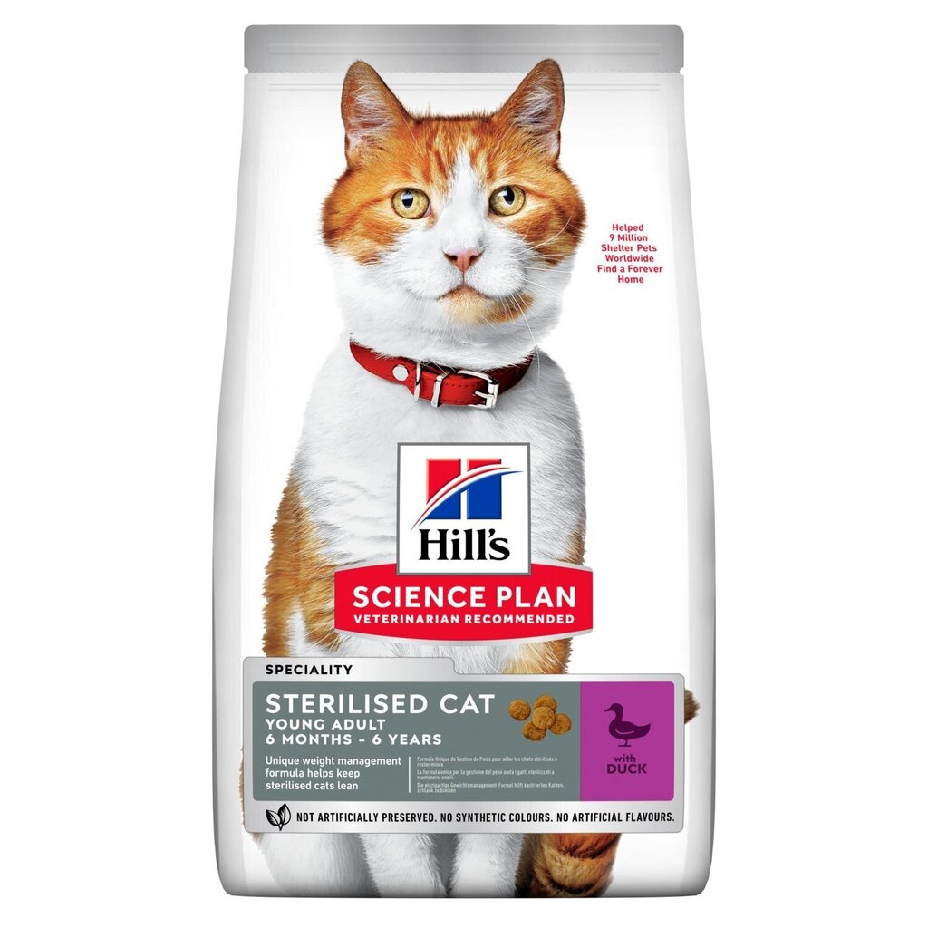 Kuivtoit steriliseeritud kassidele Hill's Science Plan Sterilised Cat Young Adult pardilihaga / 10kg цена и информация | Kuivtoit kassidele | kaup24.ee