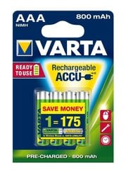 VARTA Ni-MH HR03 элементы, 4 шт цена и информация | Varta Сантехника, ремонт, вентиляция | kaup24.ee