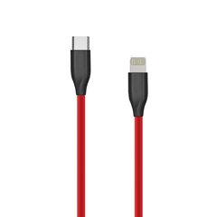 Силиконовый кабель USB Type-C - Lightning (красный, 2 м) цена и информация | Кабели для телефонов | kaup24.ee