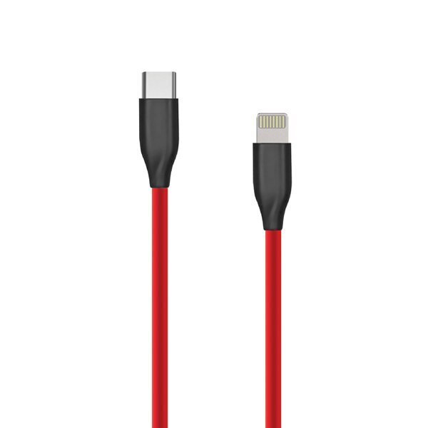 Silikoonkaabel Lightning - USB Type-C (2 m, punane) hind ja info | Mobiiltelefonide kaablid | kaup24.ee