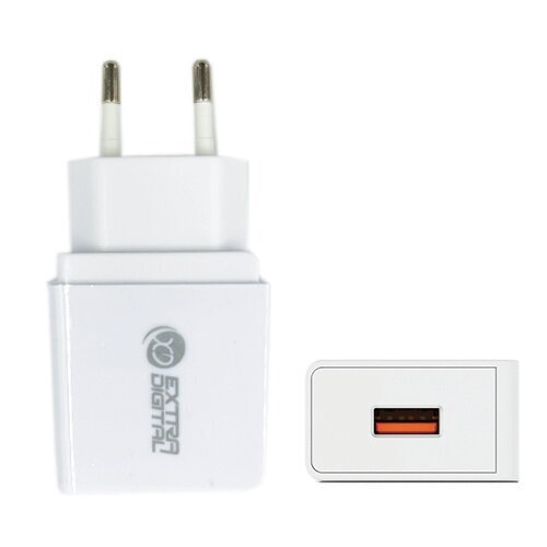 Extra Digital USB: 220V, 18W, 3A, QC3.0 hind ja info | Mobiiltelefonide laadijad | kaup24.ee