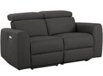 Двухместный диван с электрической функцией отдыха Notio Living Capena, искусственная кожа, коричневый