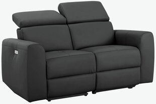 Двухместный диван с электрической функцией отдыха Notio Living Capena, искусственная кожа, серый цена и информация | Диваны | kaup24.ee