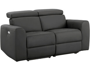 Двухместный диван с электрической функцией отдыха Notio Living Capena, искусственная кожа, серый цена и информация | Диваны | kaup24.ee