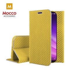 Mocco Carbon Leather Book Case For Apple iPhone X / XS Gold hind ja info | Telefoni kaaned, ümbrised | kaup24.ee