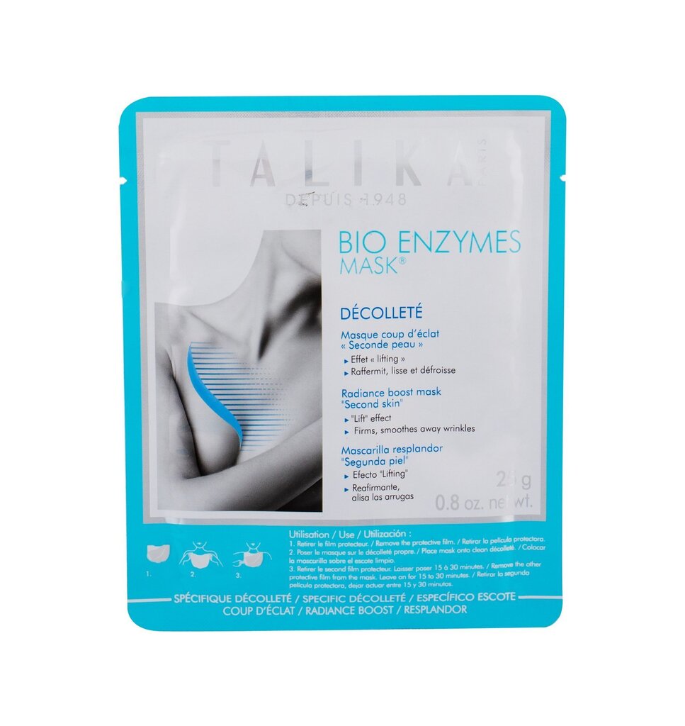 Pinguldav dekolteepiirkonna mask Talika Bio Enzymes 25 g цена и информация | Näomaskid, silmamaskid | kaup24.ee