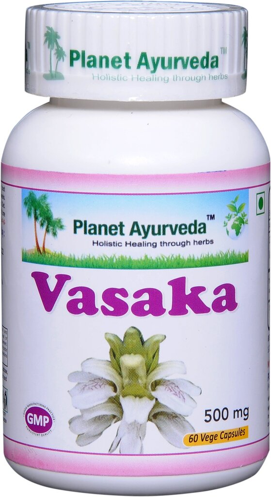 Toidulisand Planet Ayurveda "Vasaka", 60 kapslit hind ja info | Vitamiinid, toidulisandid, preparaadid tervise heaoluks | kaup24.ee