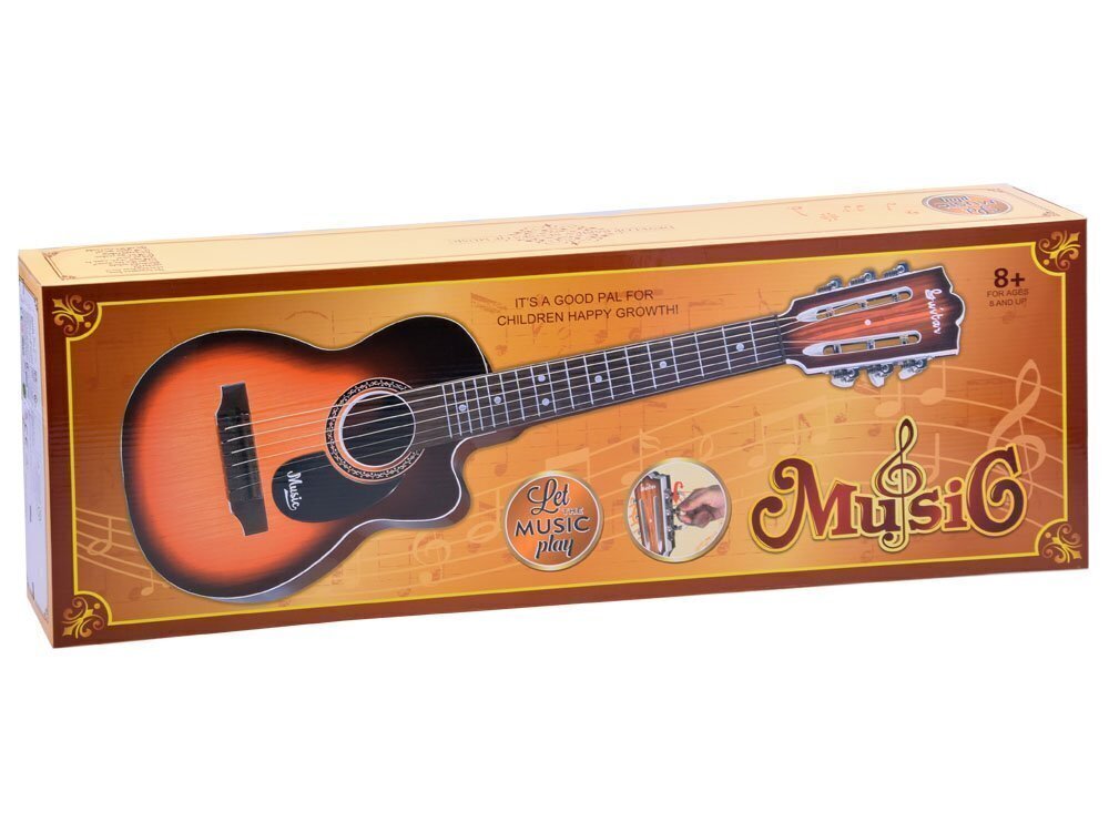 Kuuekeeleline kitarr lastele Music, pruun hind ja info | Arendavad mänguasjad | kaup24.ee