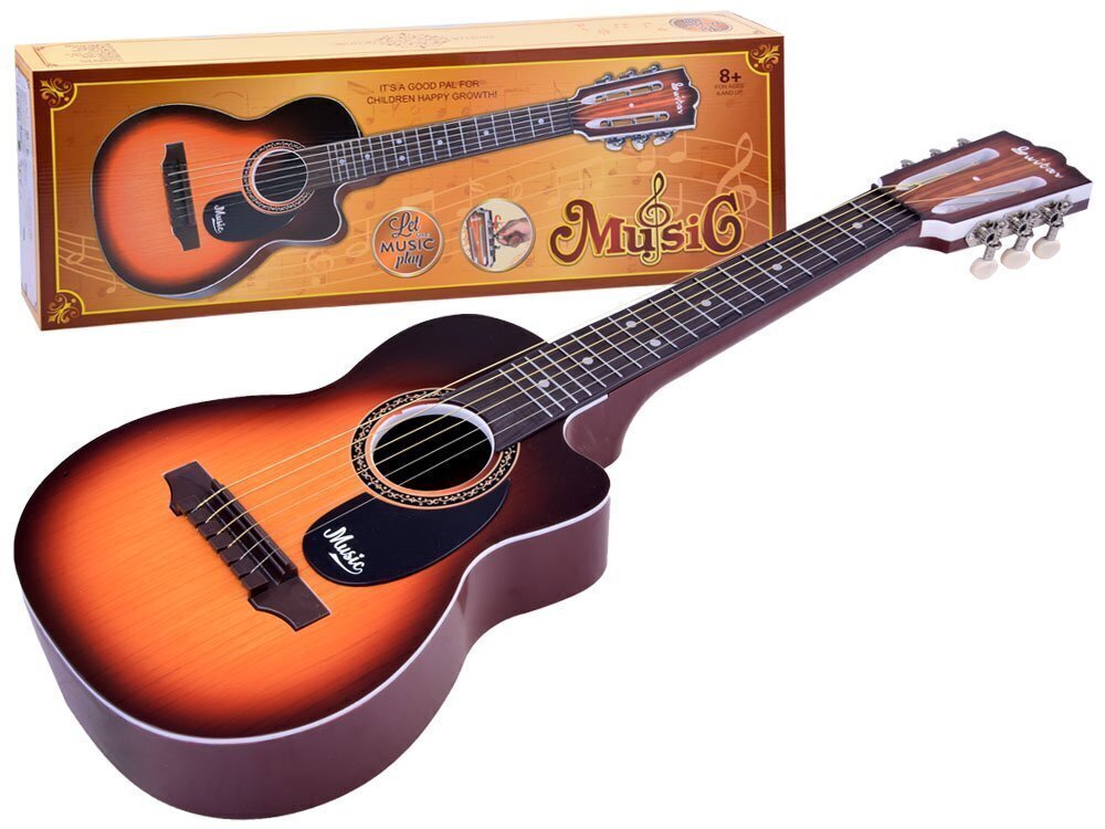 Kuuekeeleline kitarr lastele Music, pruun hind ja info | Arendavad mänguasjad | kaup24.ee