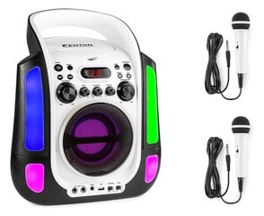 Fenton SBS30W karaokesüsteem CD ja kahe mikrofoniga, valge цена и информация | Аудиоколонки | kaup24.ee