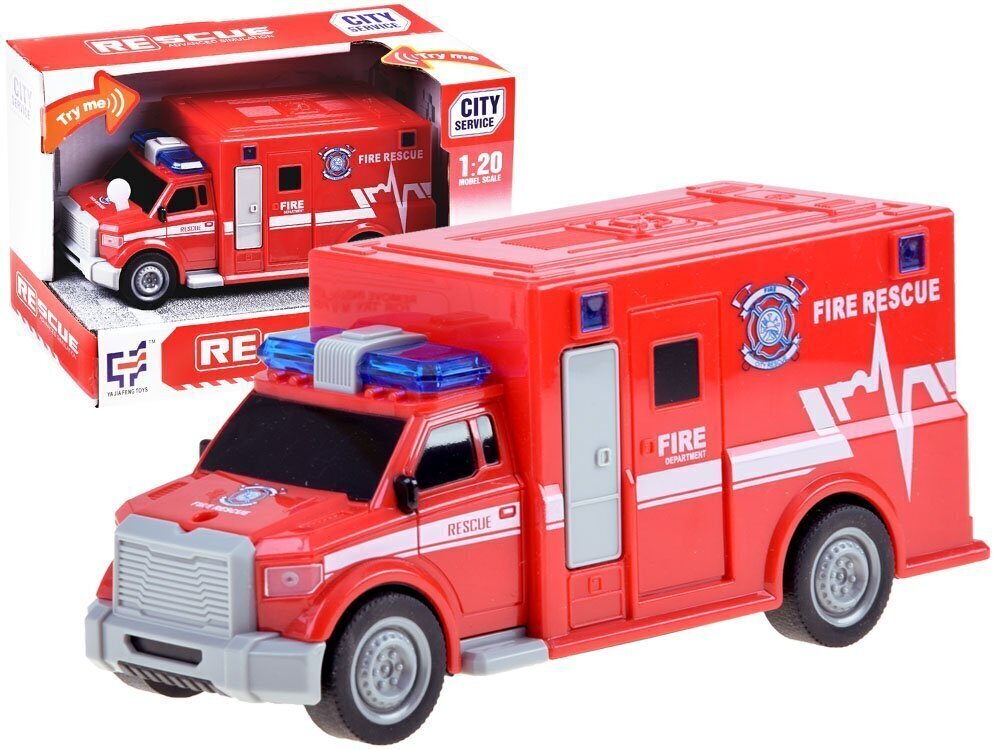 Mängu tuletõrjeauto Rescue, punane цена и информация | Poiste mänguasjad | kaup24.ee