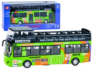 Metallist kahekorruseline buss Die Cast, roheline цена и информация | Игрушки для мальчиков | kaup24.ee