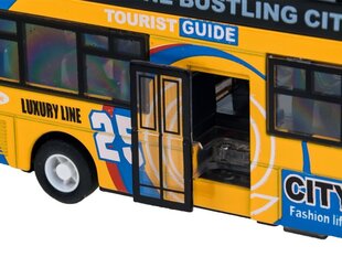 Металлический двухэтажный автобус Die Cast, желтый цена и информация | Игрушки для мальчиков | kaup24.ee