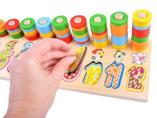 Värviline puidust lauamäng numbritega hind ja info | Imikute mänguasjad | kaup24.ee