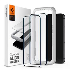 Spigen Alm защитное стекло предназначенное для iPhone 12 Pro Max, черное цена и информация | Защитные пленки для телефонов | kaup24.ee