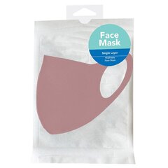 Маска для лица многоразовая, однослойная Polyspandex Dusty Pink, светло-розовая BYS цена и информация | Аптечки | kaup24.ee