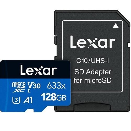 Lexar mälukaart microSDXC 128GB 633X V30 R95/W45 + adapter hind ja info | Fotoaparaatide mälukaardid | kaup24.ee