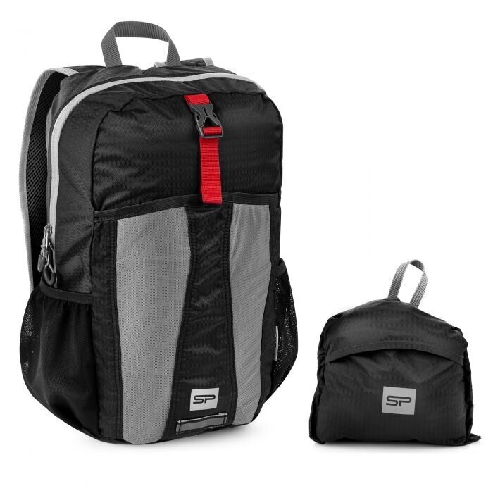 Kokkupandav seljakott Spokey HIDDEN PEAK, 21 L, hall/must hind ja info | Spordikotid, seljakotid | kaup24.ee