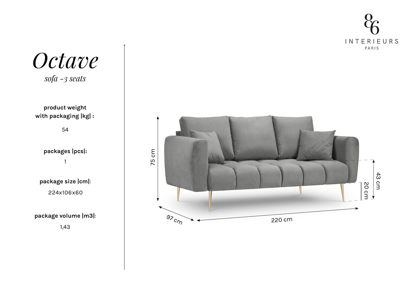 Diivan Interieurs86 Octave, kollane hind ja info | Diivanid ja diivanvoodid | kaup24.ee