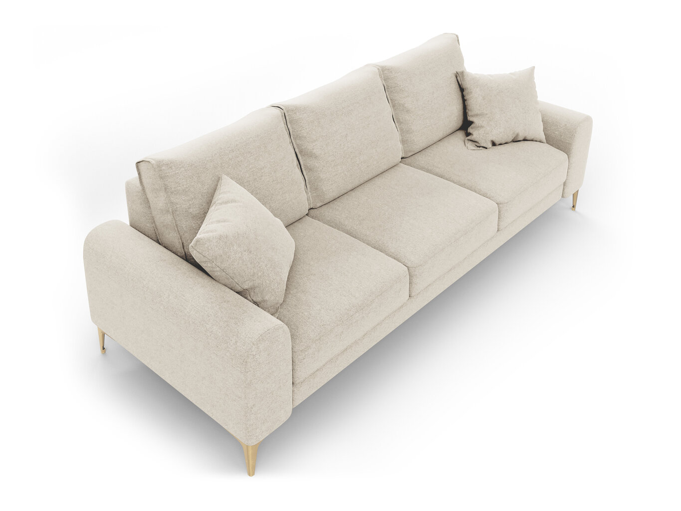 Kolmekohaline diivan Mazzini Sofas Madara 237 cm, helebeež hind ja info | Diivanid ja diivanvoodid | kaup24.ee