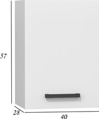 Подвесной кухонный шкаф G-40/57, белый цена и информация | Кухонные шкафчики | kaup24.ee