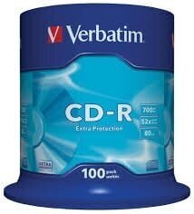 Компакт-диск Verbatim CD-R 52x Extra protection, 100 шт. цена и информация | Виниловые пластинки, CD, DVD | kaup24.ee