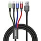 USB nailonist punutud kaabel 3,5A 1,2m, must hind ja info | Mobiiltelefonide kaablid | kaup24.ee