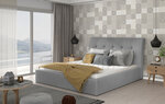 Кровать NORE Inge 13, 140x200 см, светло-серая