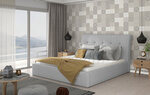 Кровать NORE Inge 06, 200x200 см, светло-серая